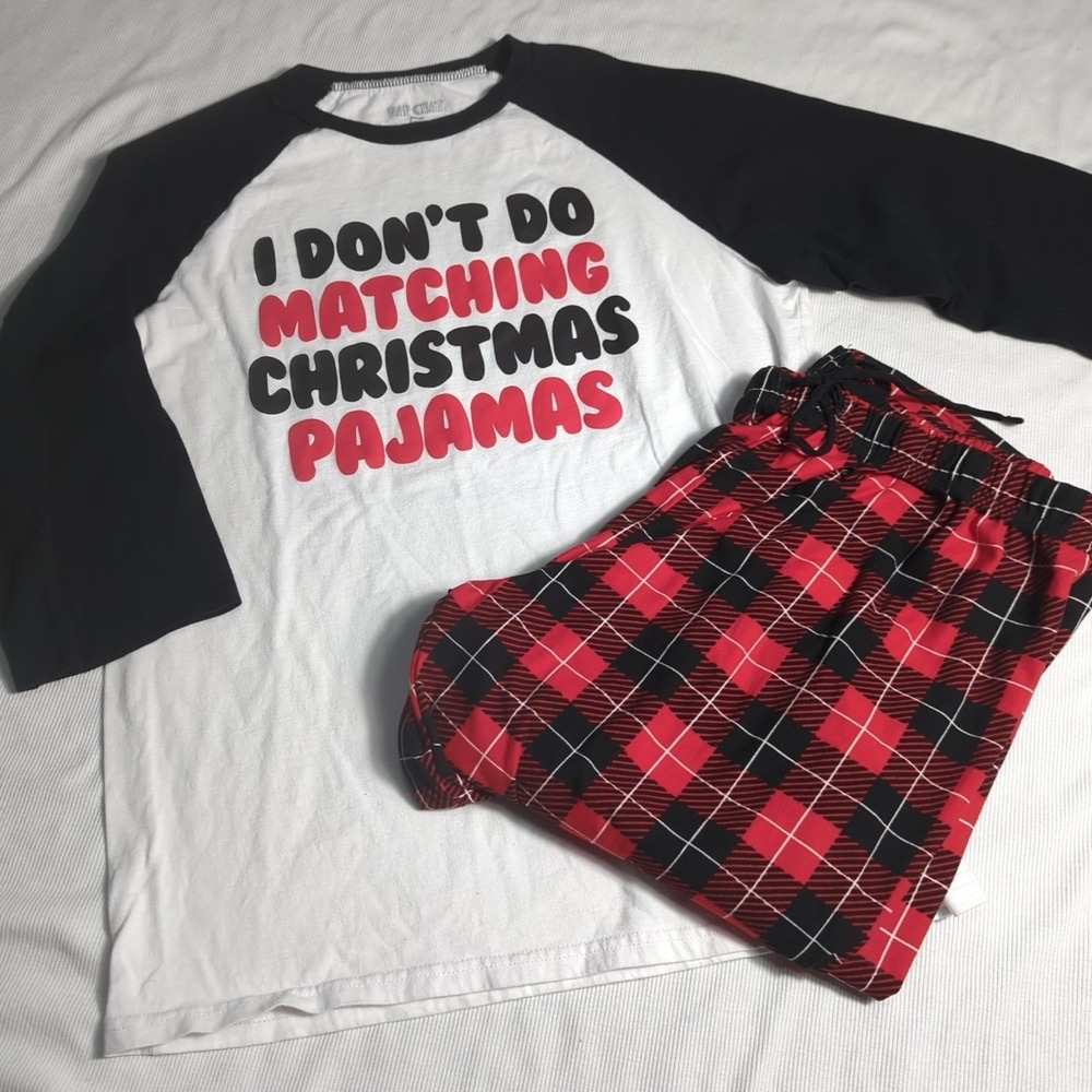 Nap Chat Mens Large Christmas " I Don't Do‎ Matching Christmas Pajamas" Set 390